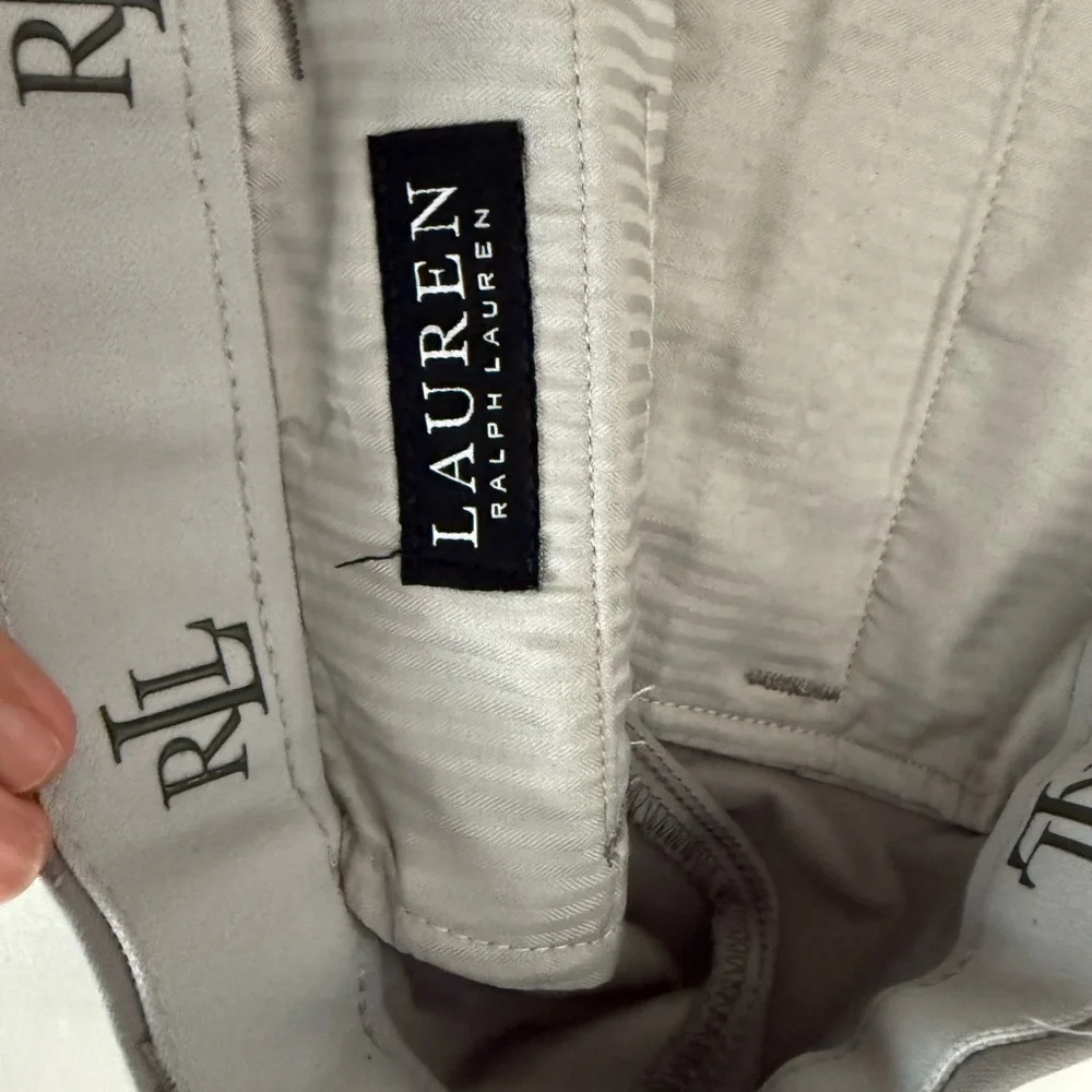 LAUREN Ralph Lauren Gray Trousers - Ultraflex Stretch Flat Front Pants - Picture 3 of 7